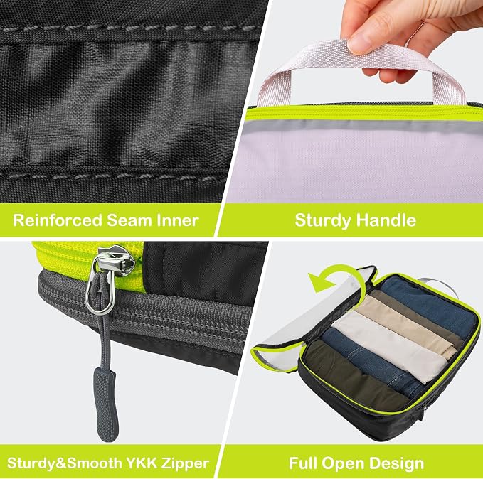 Cipway Compression Packing Cubes Mesh, Lightweight Luggage Organizer Bags with Laundry Bag, Toiletries Bag and Shoe Bag, Travel Essentials for Carry on Suitcase（8 Pcs,Black） - Image 6