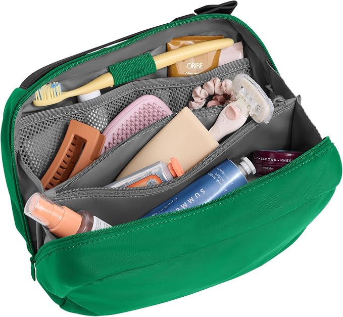 Away Amazon Exclusive Large Toiletry Bag - Water-Repellent Travel Toiletry Bag with Clamshell Opening, Interior Compartments, Exterior Zip Pocket - Palm Green - Image 6