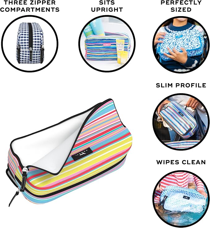 SCOUT 3-Way Bag - Travel Makeup Pouch and Toiletry Bag for Women with Three Zipper Compartments - Stands Upright, Wipes Clean - Image 2