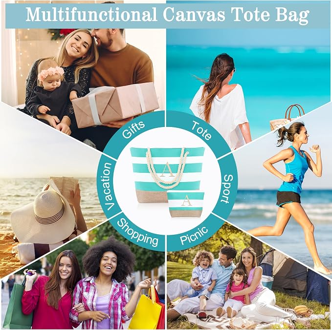 YOOLIFE Beach Bags for Women - Travel Canvas Beach Tote, Pool Waterproof Bag, Travel Essentials, Gifts for Women Birthday - Image 7