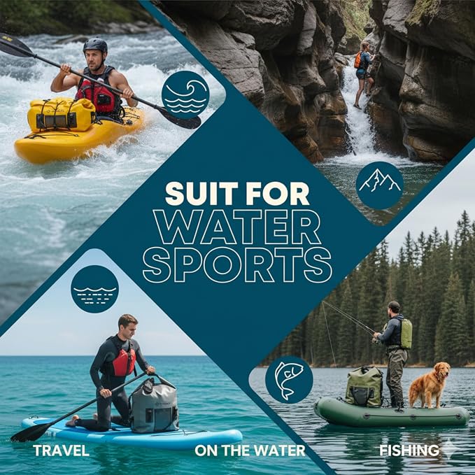 Earth Pak Waterproof Duffel Bag - Heavy Duty Motorcycle Dry Bag with Large Storage Space Perfect for Traveling, Camping, Kayaking, Fishing & Canoeing Bag 50L/70L/90L/120L Sizes - Image 7