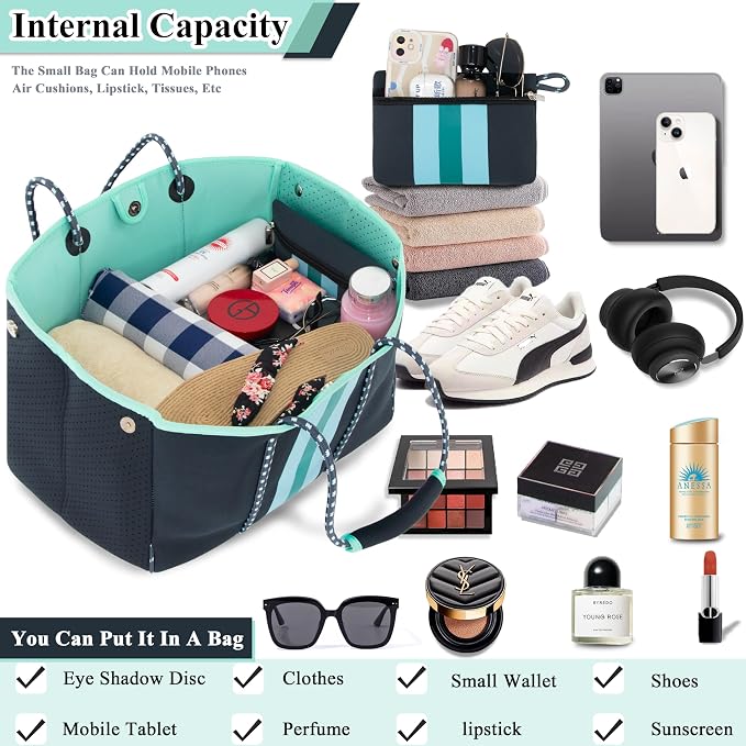 QOGiR Neoprene Multipurpose Beach Bag Tote with Inner Zipper Pocket … … … … - Image 7