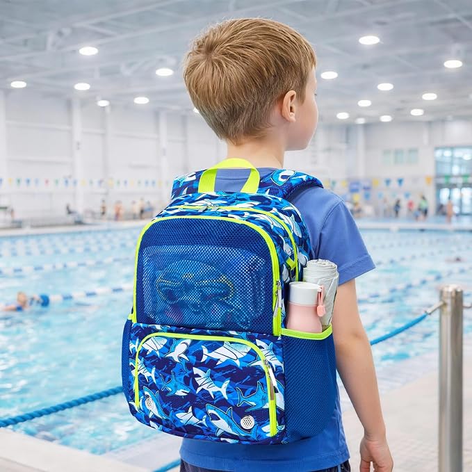 WAWSAM Kids Swim Bag for Swimmers, Beach Gym Bag with Wet Dry Shoes Compartments - Image 7