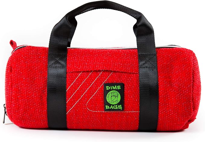 Dime Bags Padded Duffle Tube, Hemp Gear Bag with Heavy Padding for Glass, Electronics, Travel & Storage, With Exterior/Interior Pockets & Durable Handles (Red,15 Inch) by DIMEBAGS