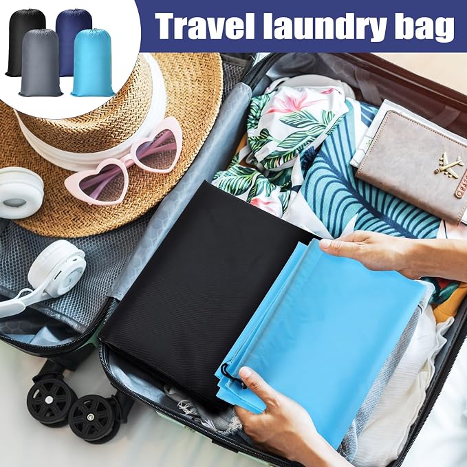 Nuogo 20 Pcs Laundry Bag Washable Travel Laundry Bags with Drawstring Lock Closure Large Heavy Duty for Camping Tent Blankets Dirty Clothes Yarn Fabric Storage, 38 x 24 Inches(Mixed Color) - Image 5