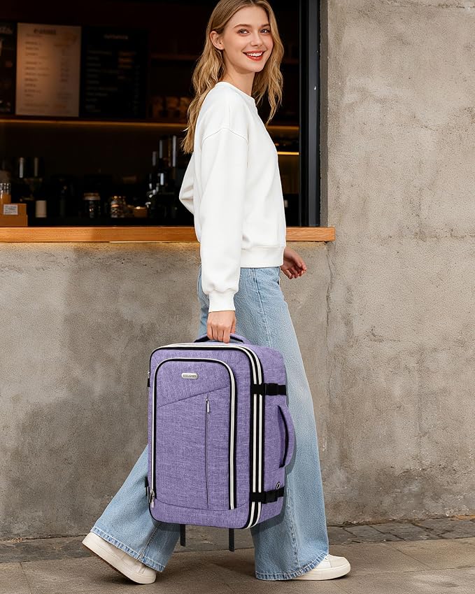 Travel Carry On 17.5" Laptop Expandable Backpack for Men Women, Personal Item Bag Waterproof Airline Approved with USB Charging Hole 3 Packing Cubes, Large Weekender Daypack Business Luggage Suitcase - Image 9
