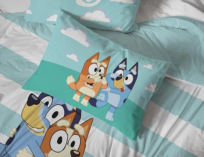 Bluey Bingo Full Comforter Set 7 Piece Soft Kids Cartoon Bedding, Multi | Bed in a Bag, Comforter Sheets Shams Pillowcases, Official Brand, Soft Microfiber, Machine Washable, Kids Gift - Image 5