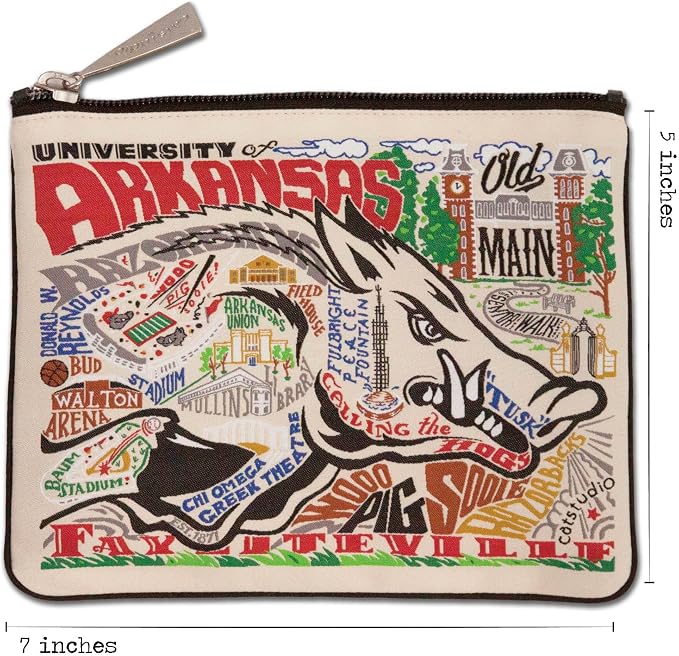 catstudio University of Arkansas Collegiate Zipper Pouch Purse | Holds Your Phone, Coins, Makeup, Dog Treats, & Tech Tools - Image 6