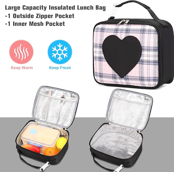 ACESAK Backpack for Girls - Bookbag Backpacks Schoolbag for Girls Kids Teen Women Casual Travel Daypacks - School Bag Elementary Middle School College Cute Backpack with Lunch Box (Black) - Image 4
