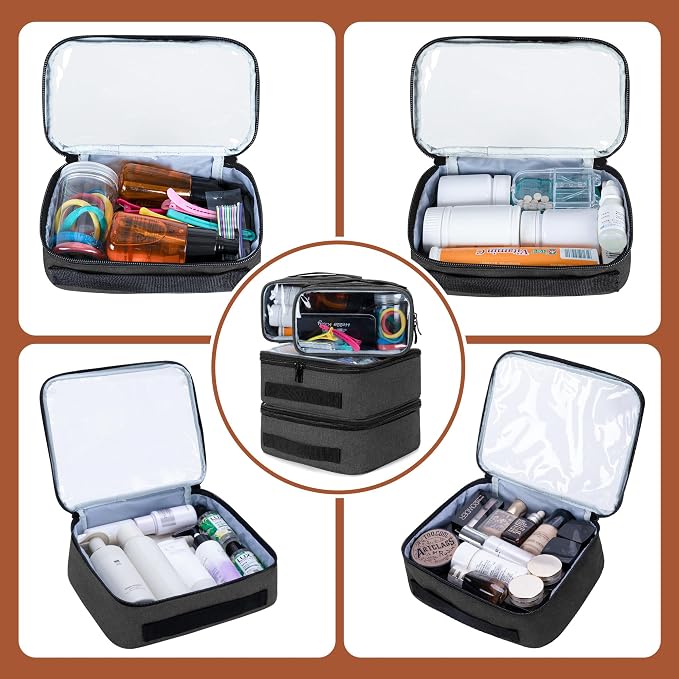 BAFASO Large Travel Toiletry Bag with 4 Removable Pouches, Black | Multifunctional Makeup Bag for Toiletry Supplies. - Image 3