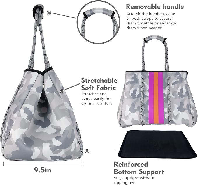 QOGiR Neoprene Multipurpose Beach Bag Tote with Inner Zipper Pocket … … … … - Image 5