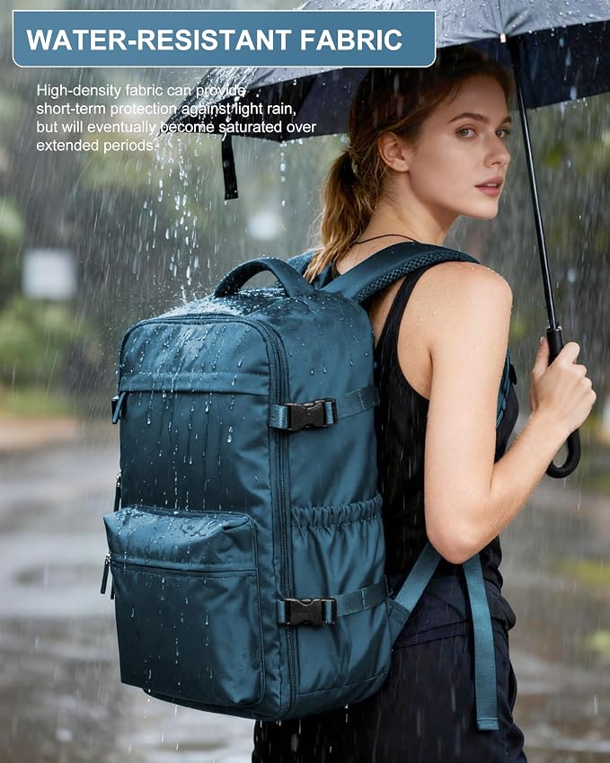 winspansy Vacuum Backpack Travel Essentials with Air Pump Compression Bags for Travel Carry on Flight Approved Seal Vacpack Personal Item Backpack with Vacuum System for Women Men Peacock Blue - Image 7