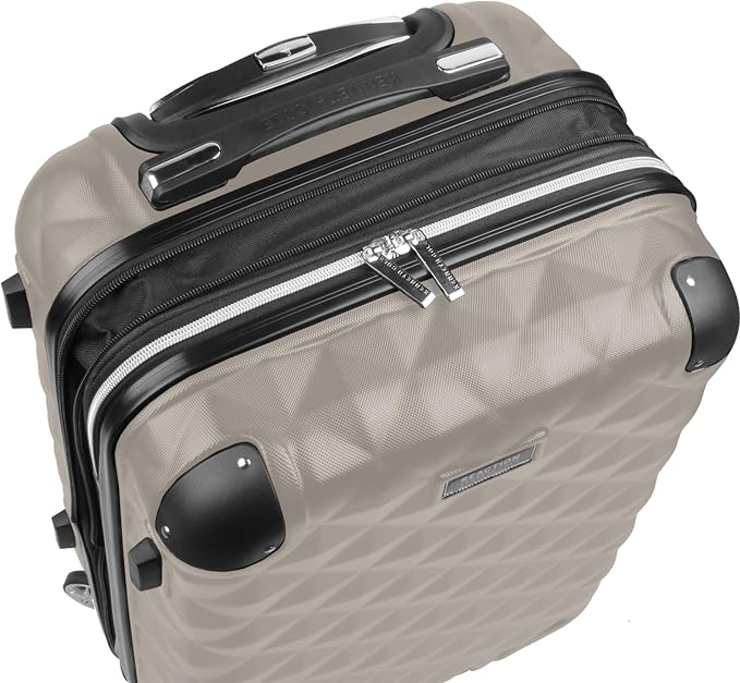 Kenneth Cole REACTION Diamond Tower Collection Lightweight Hardside Expandable 8-Wheel Spinner Travel Luggage, Rye, 28-Inch Checked - Image 6