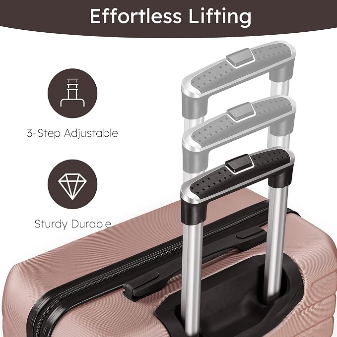 (32″, 28″, 24″, 20″)11 Piece Travel Luggage Sets for Women, 4 Piece Hardshell Suitcase Set, 20inch Carry on Luggage with Wheels, 24inch 28inch 32inch Checked Luggage with 7PC Organize Bags - Image 4