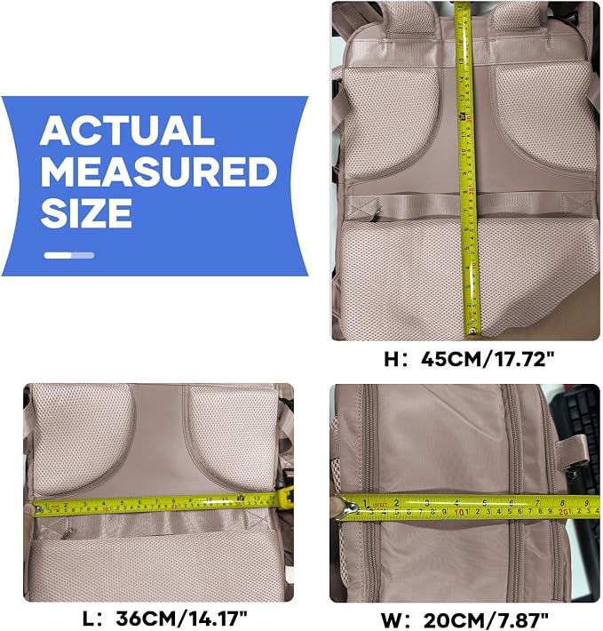 coowoz Large Travel Backpack Carry On for Women Man Waterproof Gym Backpacks with Laptop Compartment Mochila de Viaje Teacher Personal Item Backpack Rucksack Airplane Accessories Must Haves Lotus Pink - Image 8
