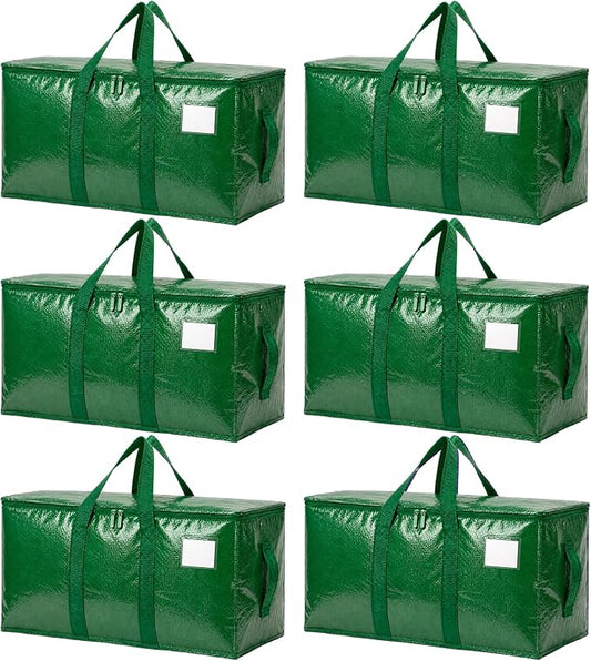 Songrey Heavy Duty Moving Bags, 6 Pack Large Storage Bags with Zipper & Handles, Waterproof Totes Bags for Clothes Packing, Moving, College Supplies, Home Organization by Unknown