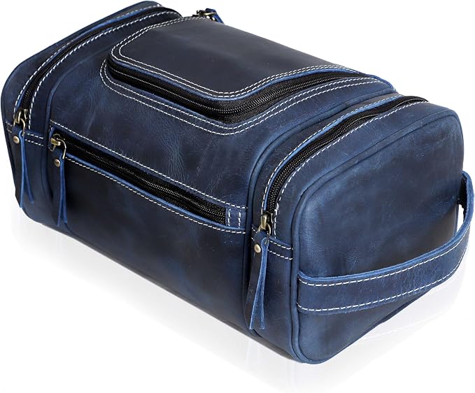 VC VINTAGE COUTURE Leather Toiletry Bag for Men Extra Large Leather Men's Toiletry Bag for Traveling Real Leather Dopp Kit for Men Leather Shaving Bag for Travel - Image 7