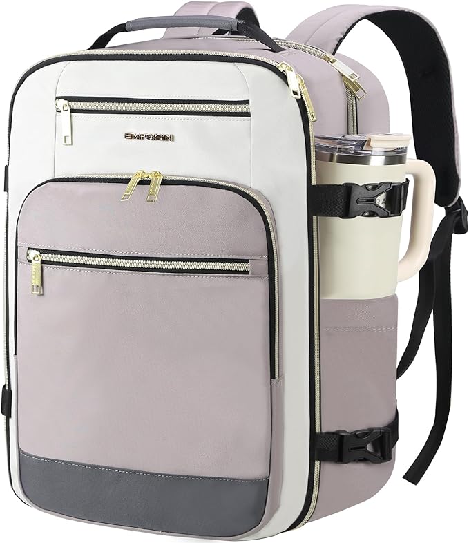 EMPSIGN 40L Travel Backpack for Women & Men | Airline Approved Carry On, TSA Personal Item Bag, Waterproof, Overnight Weekender Essentials, Fits 17" Laptop by EMPSIGN