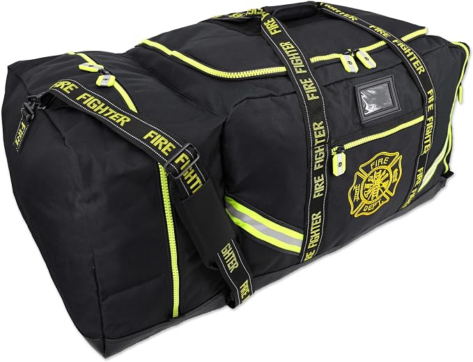 Lightning X Products Fireman Premium 3XL Firefighter Rescue Step-In Turnout Fire Gear Bag With Shoulder Strap & Helmet Pocket (Black) - Image 3