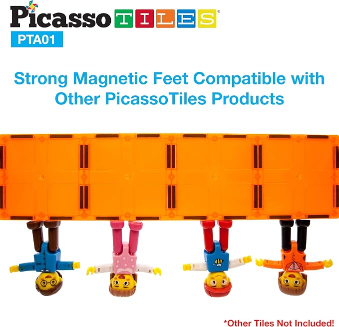 PicassoTiles Toy Carry Case + Action Figures 4 Family + 7pc Animal, Travel Bag EVA Storage Organizer Box, Portable Waterproof Oxford Cloth, Magnet Expansion Pretend Playset Pack Character Accessory - Image 5