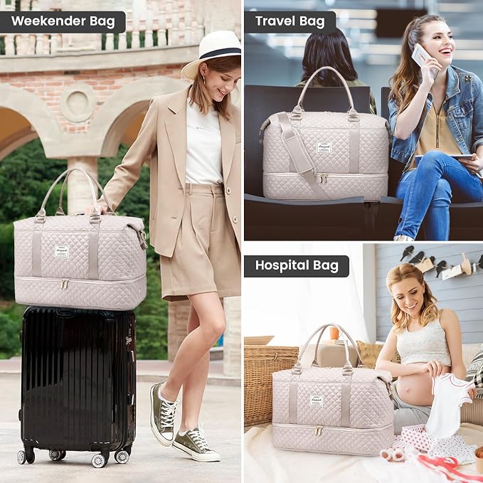 LOVEVOOK Travel Duffle Bag,Weekender Bags for Women with Shoe Compartment，Carry on Overnight Bag with Toiletry Bag,Gym Duffel Bag with Wet Pocket, Hospital Bags for Labor and Delivery - Image 6