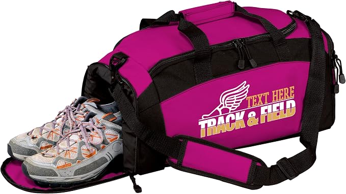 Personalized Track and Field Duffel Bag – Custom Name & Team Colors – Track Athlete Gear Bag for Boys & Girls – Lightweight Sports Travel Bag for Meets & Practice by all+about+me+company