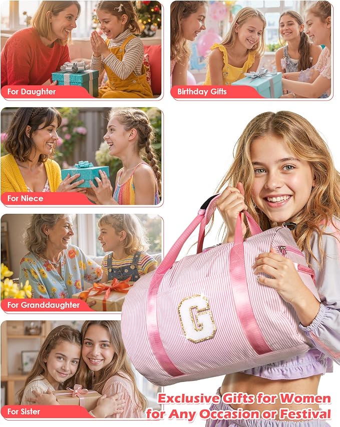 Birthday Gift for Daughter, Girls Travel Duffle Bag, Kids Initial Overnight Bags with Shoe Compartment, Personalized Weekender Bag with Makeup Pouch, Preppy Things for Teen Girl (Letter Z) - Image 3