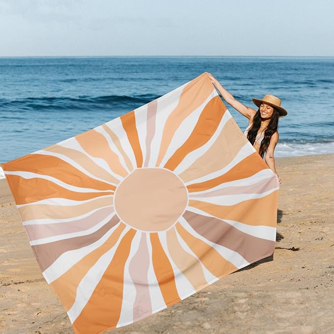 Beach Blanket Waterproof Sandproof, Extra-Large Picnic Blankets with Stakes & Travel Bag, Lightweight, Quick-Dry, Compact Beach Mat for Outdoors, Camping, Beach, Trips – Summer Vacation Essentials - Image 4