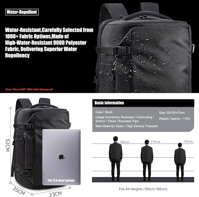 Vacuum Backpack 60L with Pump & Bags, Waterproof, 17" Laptop - Image 2