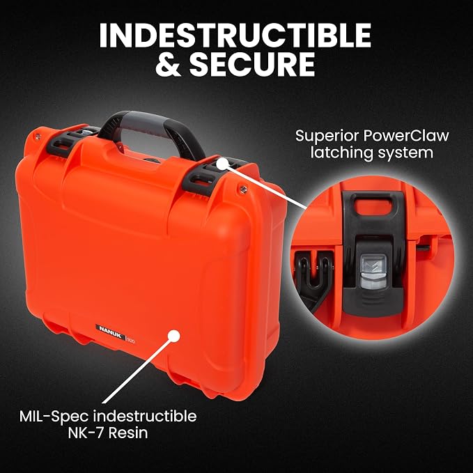 NANUK 920 Hard Case – Waterproof Travel Hard Case with Customizable Cubed Foam, 16.7” x 13.4” x 6.8”, Dustproof & Impact-Resistant, Airline Carry-On Approved – Orange - Image 2