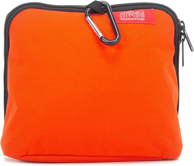 Manhattan Portage Newtown Toiletry Case Water Resistant Made with1000D Cordura For Everyday Use (Orange/Grey) - Image 3