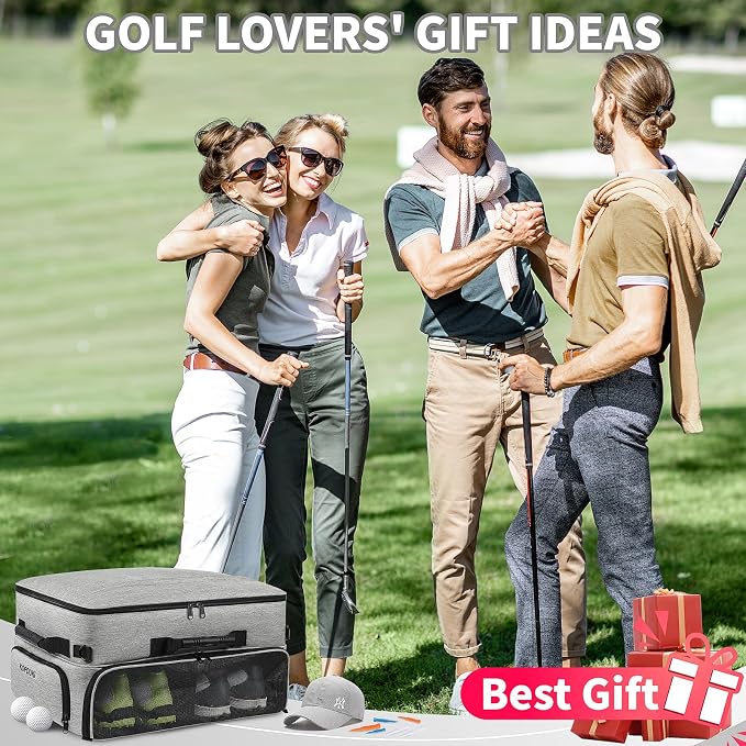 Extra Large Golf Trunk Organizer, Golf Gifts for Men Golfers, 20"x 14"x 10" 2 Layer Golf Trunk Organizer for Car, Water-resistant with Ventilated Compartment for 2 Pair Shoes and More Golf Accessories - Image 7