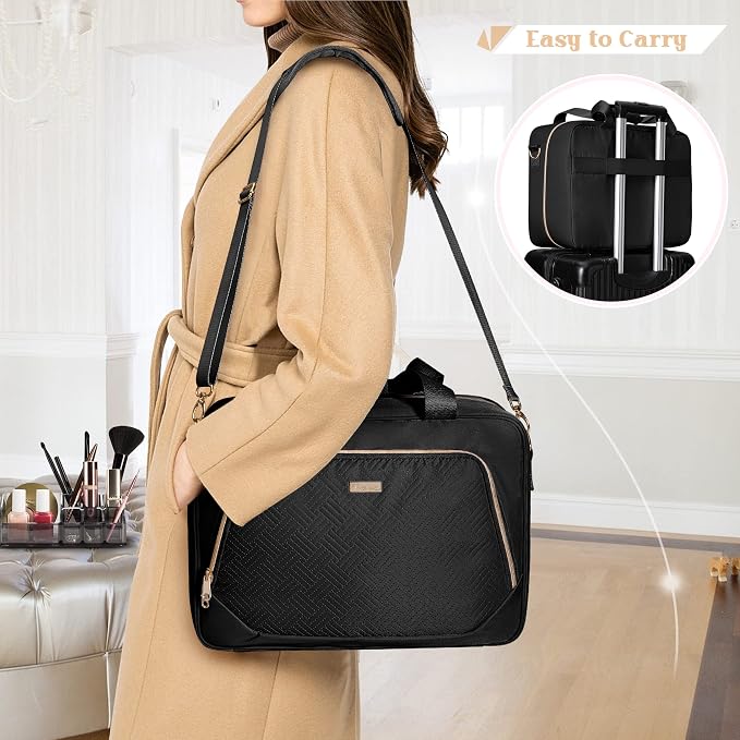 Professional Makeup Artist Bag, Large Makeup Organizer Travel Case | Makeup Bag with 4 Cosmetic Cases, Hair Tools Pocket, Makeup Kit Storage Section, Travel Organizer for Artist - Image 6