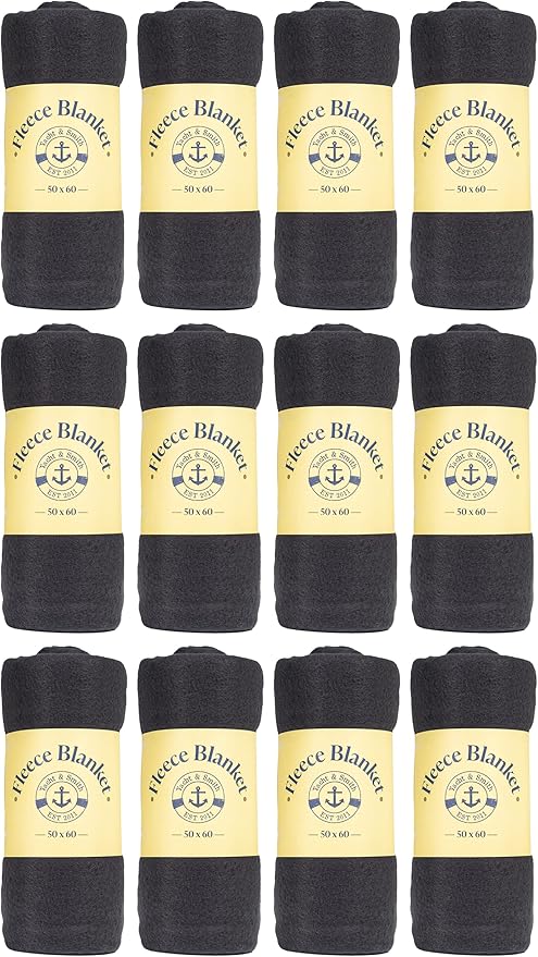Yacht & Smith Soft Fleece Blankets 50 X 60, Lightweight, Cozy Warm Throws Dark Colorful Blanket Sofa Travel Outdoor, Wholesale