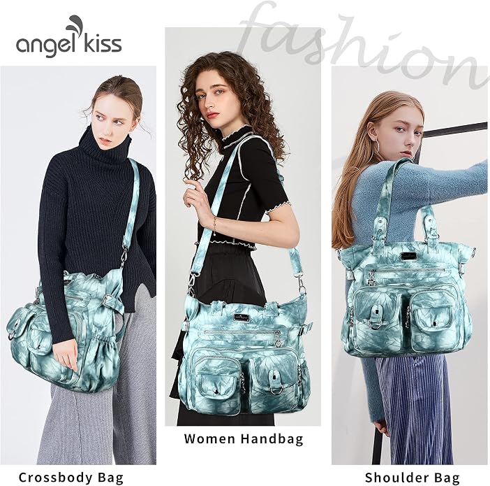 Angelkiss Purses Handbags for Women PU Tote Satchel Bags for Women Pockets Shoulder Bags… | PU - Image 2