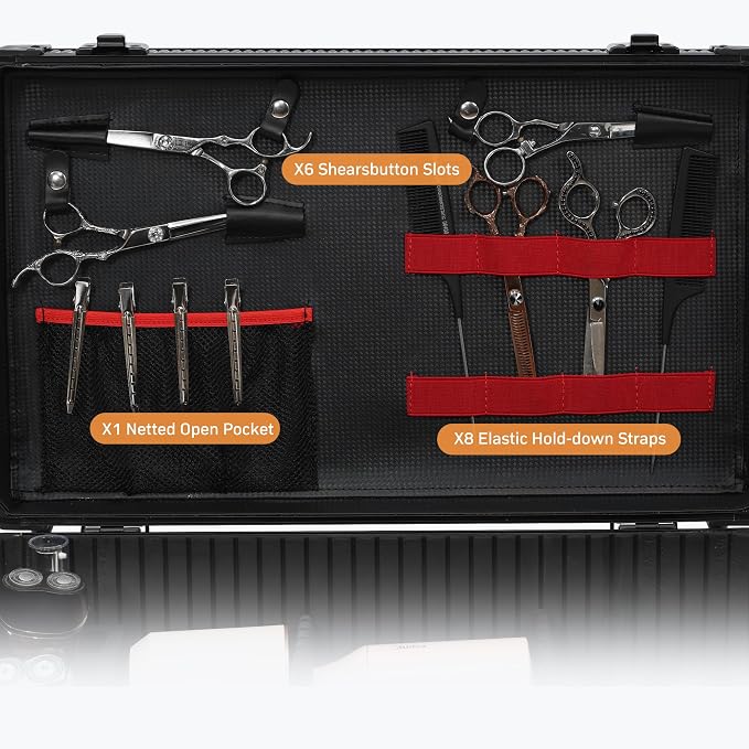 Large Barber Carrying Case, Hairdresser Tool Box Organizer Traveling Case, Portable Travel Barber Suitcase for Hair Stylist Pet Groomer Beauty Salon Makeup Artist - Image 5