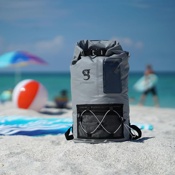 geckobrands Hydroner 20L Waterproof Dry Bag Backpack – Lightweight Roll-Top Bag with Clear Phone Pouch for Outdoor Activities - Image 8