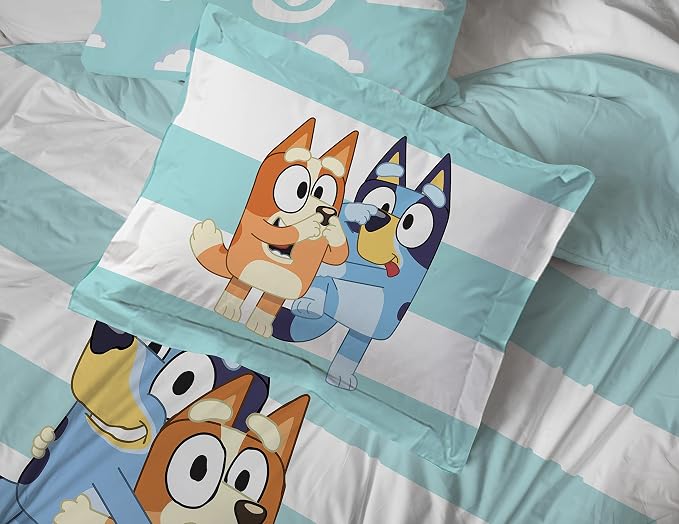Bluey Bingo Full Comforter Set 7 Piece Soft Kids Cartoon Bedding, Multi | Bed in a Bag, Comforter Sheets Shams Pillowcases, Official Brand, Soft Microfiber, Machine Washable, Kids Gift - Image 6