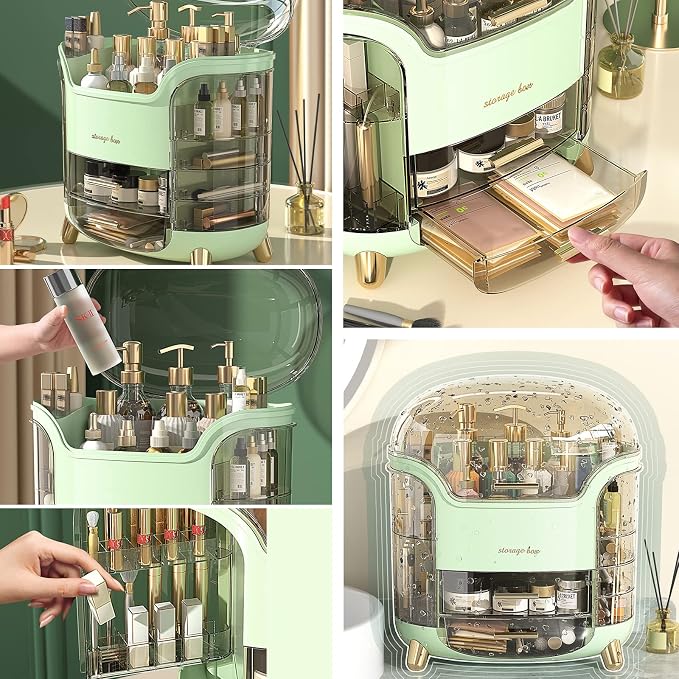 Omeily Upgrade Large Makeup Organizer Countertop Vanity Organizer Cosmetic Organizer Makeup Storage Box Bathroom Counter Organizer Perfume Skincare Organizers Gift Women Clear Design Easy Visibility - Image 5