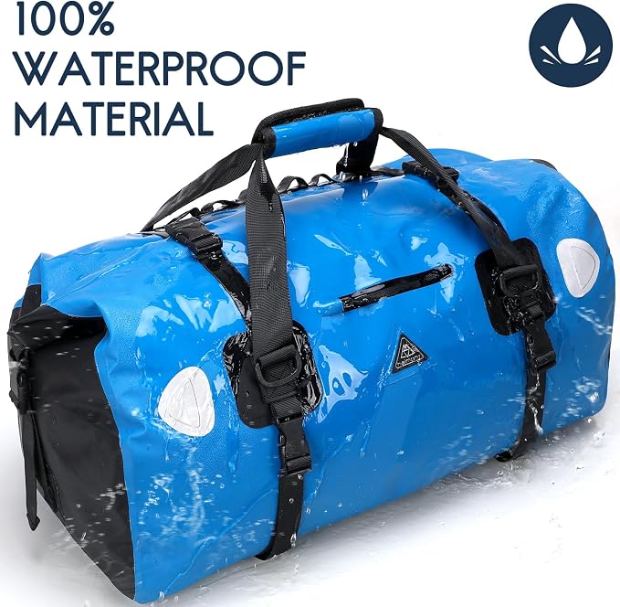Haimont Waterproof Duffel Bag Roll-top Dry Duffel Bag with Quick-fixed Straps for Motorcycling, Rafting, Boating, SUP, Kayaking, Travel, 50L/70L - Image 2