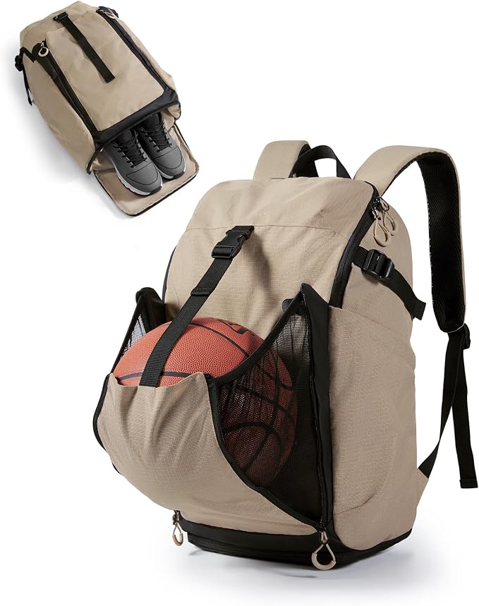 BAGSMART Gym Backpack for Men with Shoe Compartment for Multi-Sport | Water-Resistant Multi-Sport Gym Storage, Expandable Pocket Fits Basketball, Football, Shoe Compartment Separates Swim Gear - Image 8