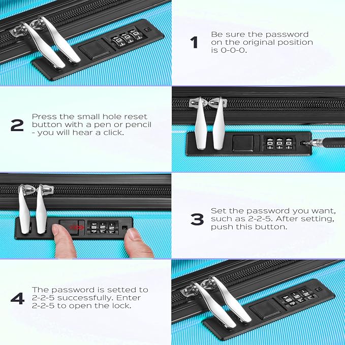 Luggage Sets 2 Piece, 20 Inch 28 Inch ABS Hardshell Suitcase Set with Spinner Wheels, Carry On and Checked Luggage for Women and 6 Piece Travel Organize Bags - Image 8