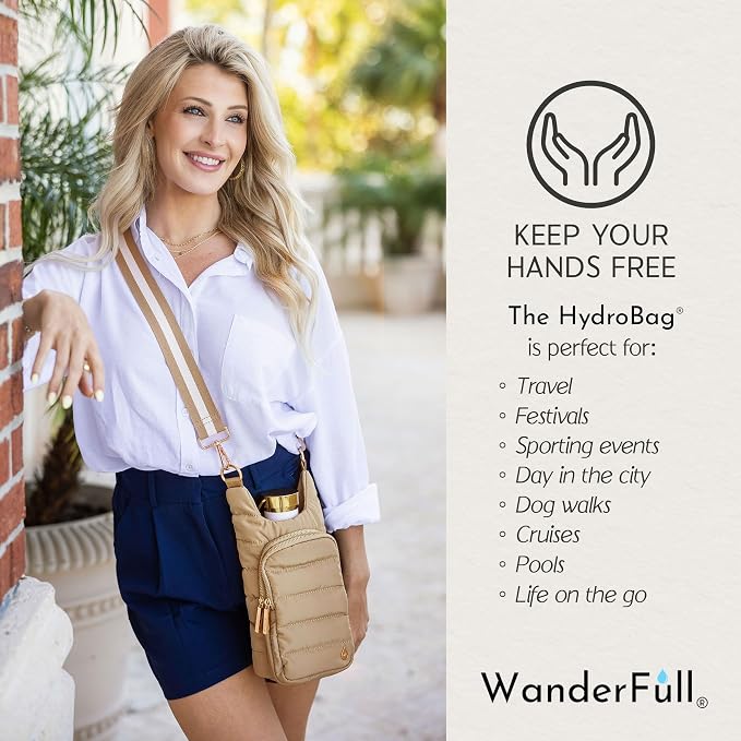 WanderFull Original HydroBag Crossbody Water Bottle Holder with Phone Pocket, Fits Water Bottles up to 32 oz - Image 7