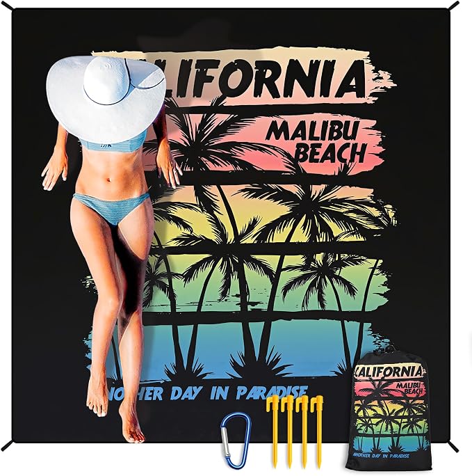 HIHOHO Beach Blanket Waterproof Sandproof Extra Large Beach Mat 79" X 83"/120"x108"for 1-8 Adults Quick Drying Durable Outdoor Picnic Mat for Beach Travel Camping Hiking by HIHOHO