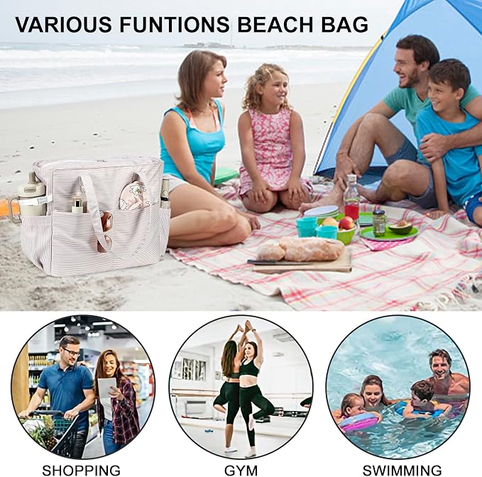 Bluboon Waterproof Beach Tote Pool Bags for Women Ladies Extra Large Carry On Bag With Wet Compartment for Weekender Travel - Image 6