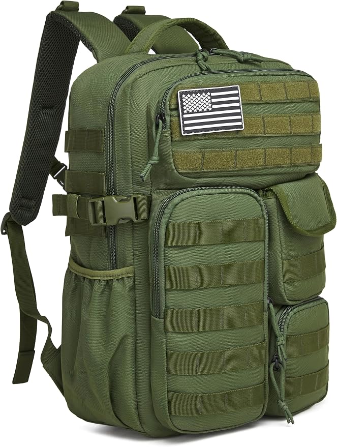 Wotony Tactical Backpack - Military waterproof backpack with multiple pockets and tactical gear for the outdoors (army green, 30L) by Wotony