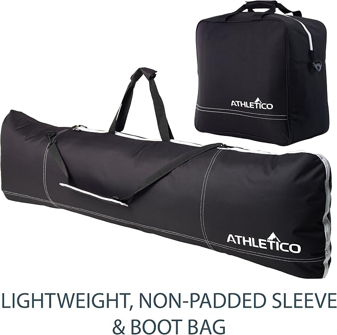 Athletico Two-Piece Snowboard and Boot Bag Combo | Store & Transport Snowboard Up to 165 CM and Boots Up To Size 13 | Includes 1 Snowboard Bag & 1 Boot Bag (Black) - Image 3