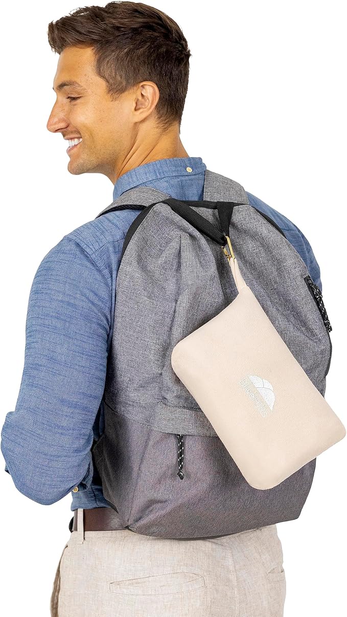 BlueHills Premium Soft Lightweight Travel Blanket Pillow Pocket Size Beige | 2 in 1 Compact Travel Pillow, Portable & Packable, Zipper Case, Long Blanket 70 X 56 Inches, Traveling Gift, Soft & Comfort - Image 7