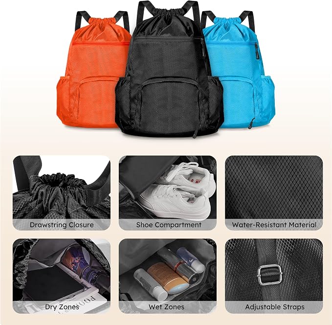 Suitour Luggage Sets 3 Piece Carry On Luggage with Spinner Wheels ABS Hard Case Travel Suitcase Set(20/24/28 inch) 6 PC Packing Bags & Drawstring Backpack - Image 3