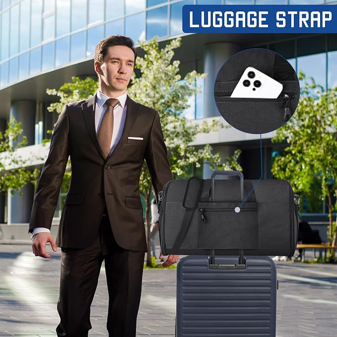 HILOMON Convertible Duffle Bags for Travel Carry On Suit Duffle Bags with Shoulder Strap 2 in 1 Hanging Garment Duffle Bag for Men Women - Image 5